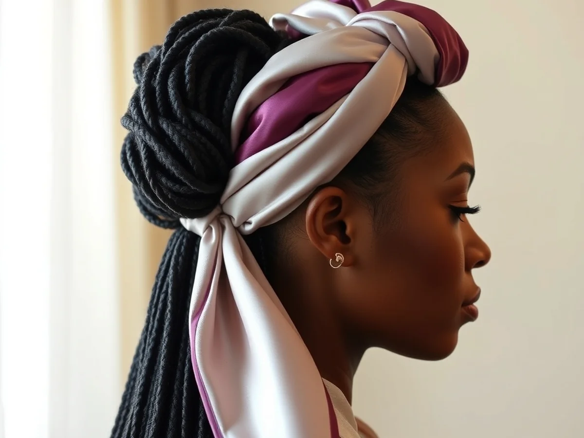 Silk Scarf Loc Wrap - loc style for long hairs