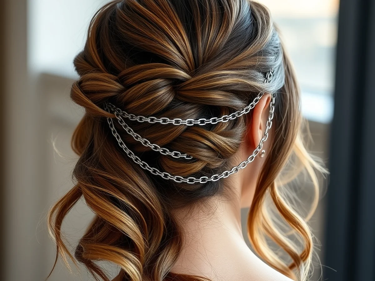 Half Up Chains - must try styles with hair jewelry