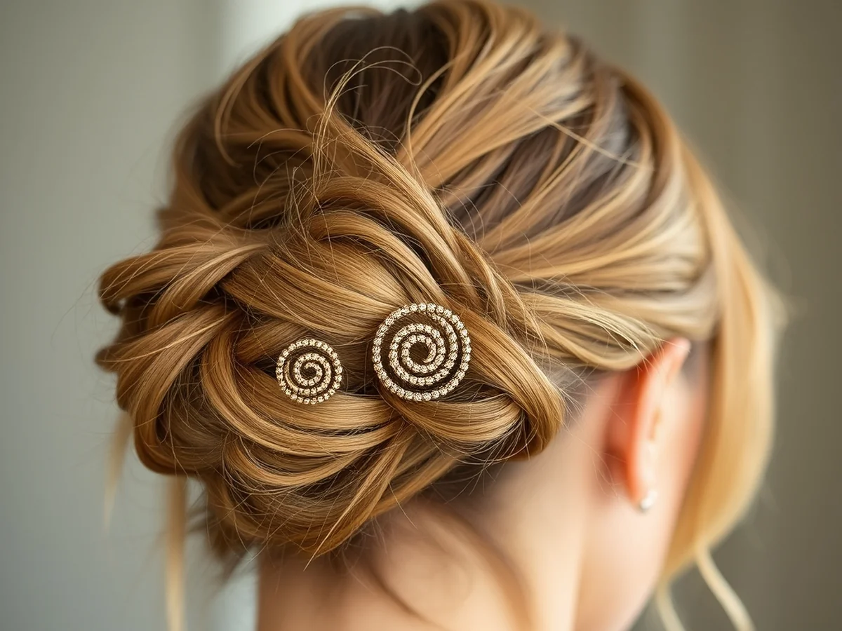 Twisted Bun Pins - must try styles with hair jewelry