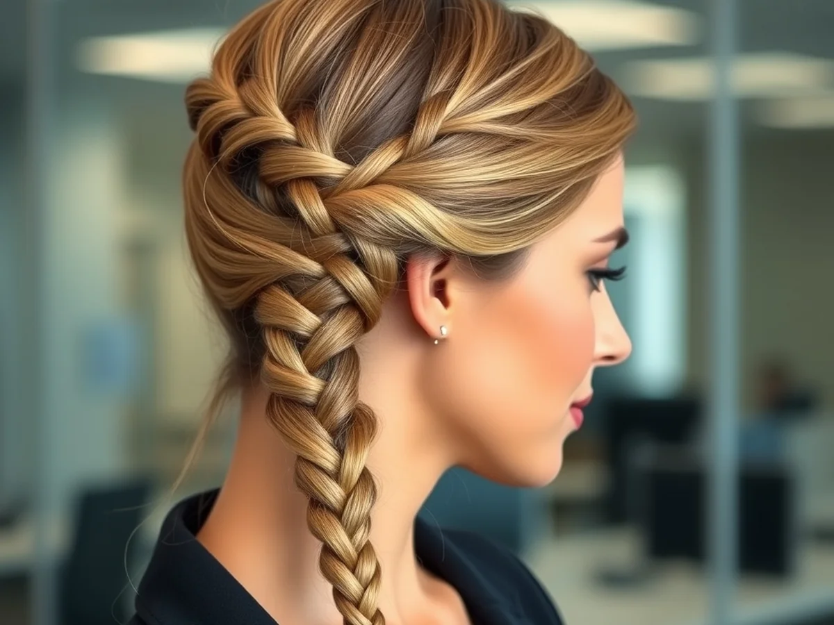 Low Braided Ponytail - office going hairstyle