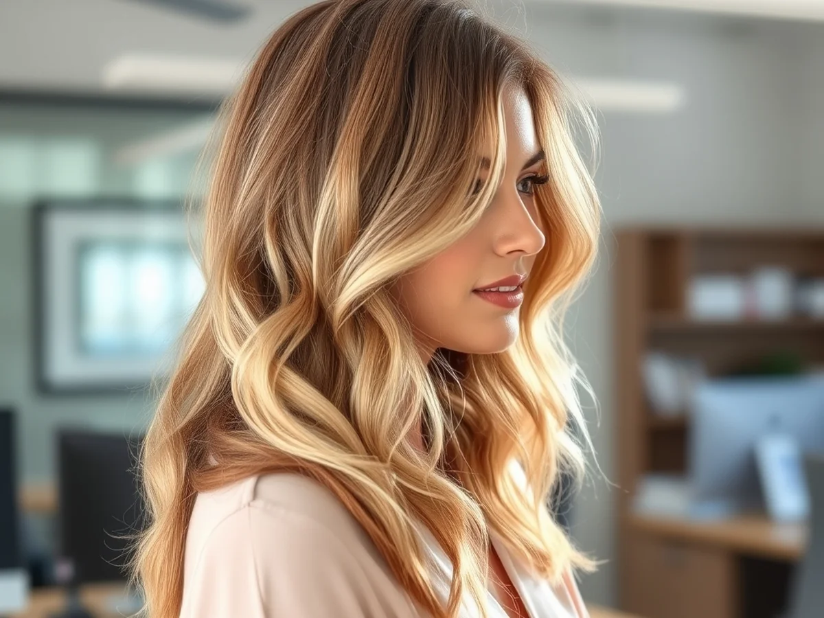 Low Maintenance Beach Waves - office going hairstyle