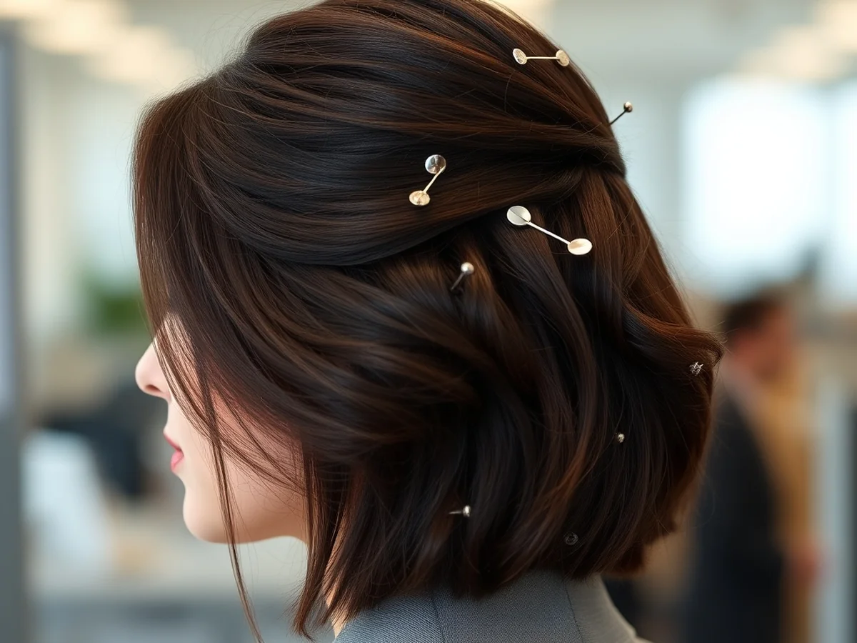 Pinned Back Layers - office going hairstyle