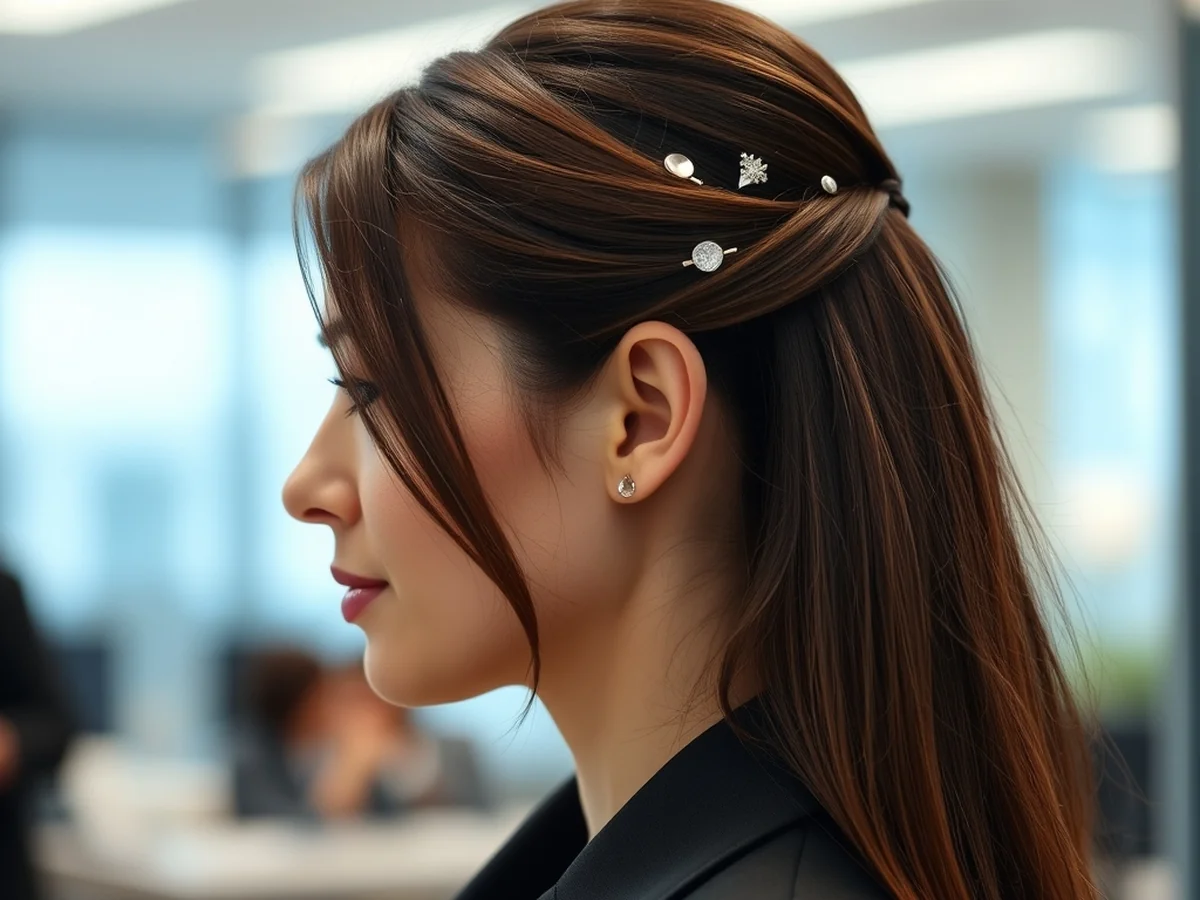 Pinned Side Tuck - office going hairstyle