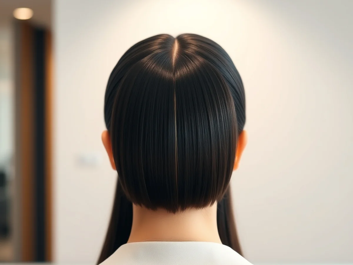 Polished Center Part - office going hairstyle