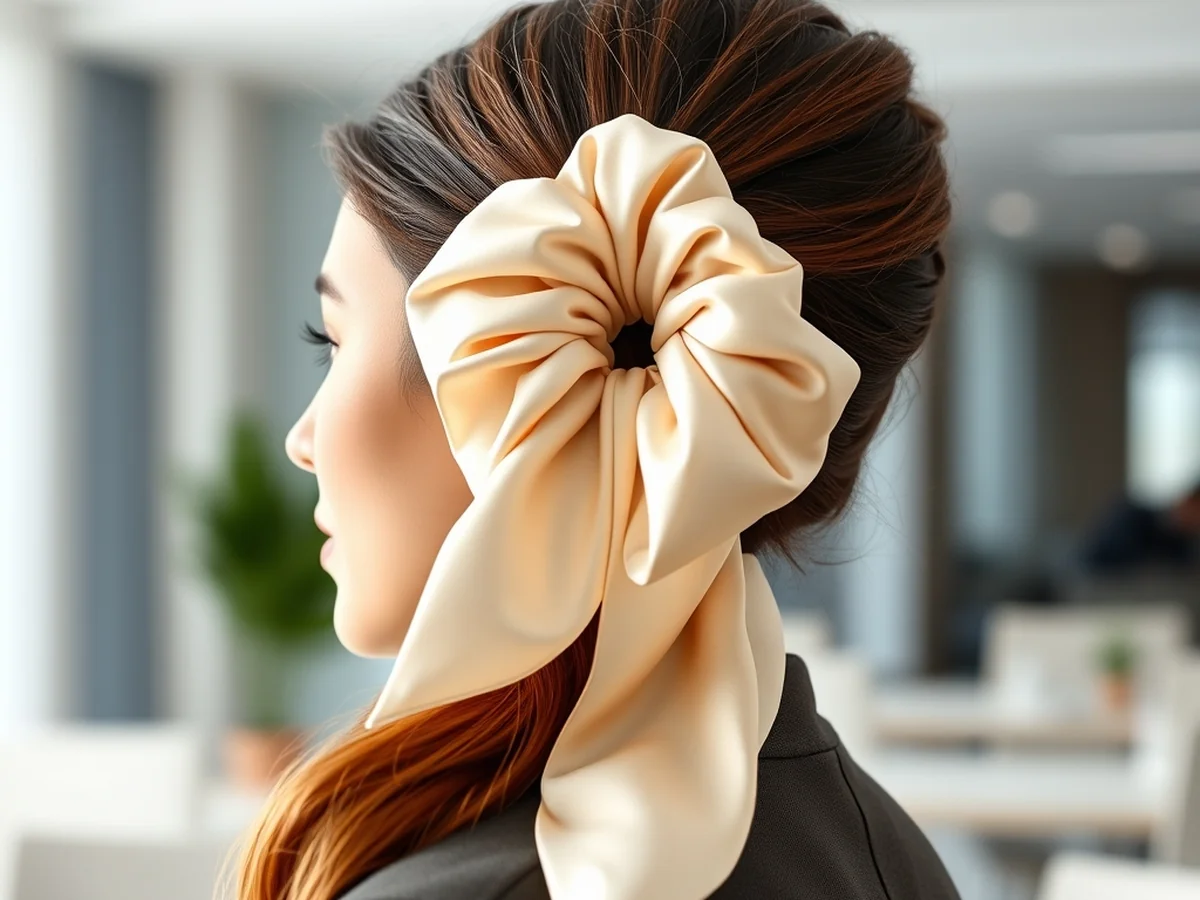 Silk Scrunchie Pony - office going hairstyle