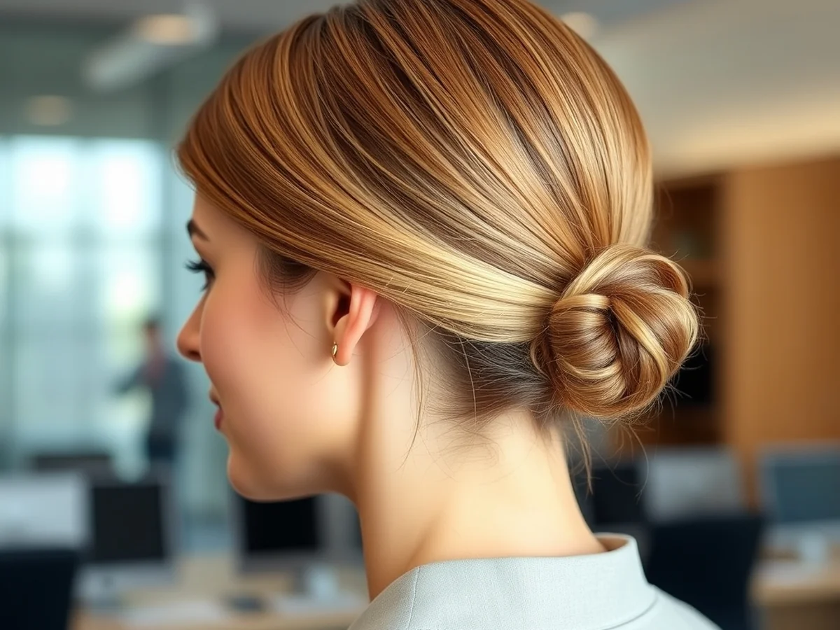 Simple Office Chignon - office going hairstyle