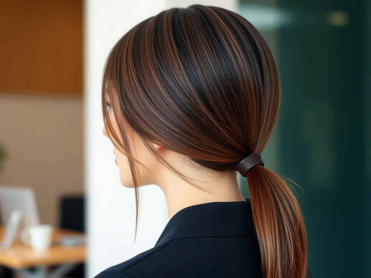 Sleek Low Ponytail - office going hairstyle