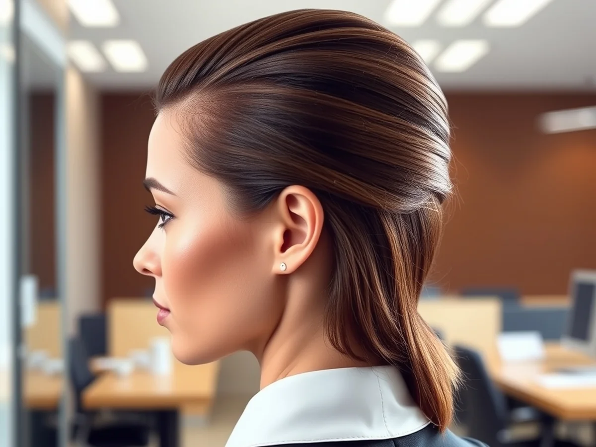 Slicked Back Strands - office going hairstyle