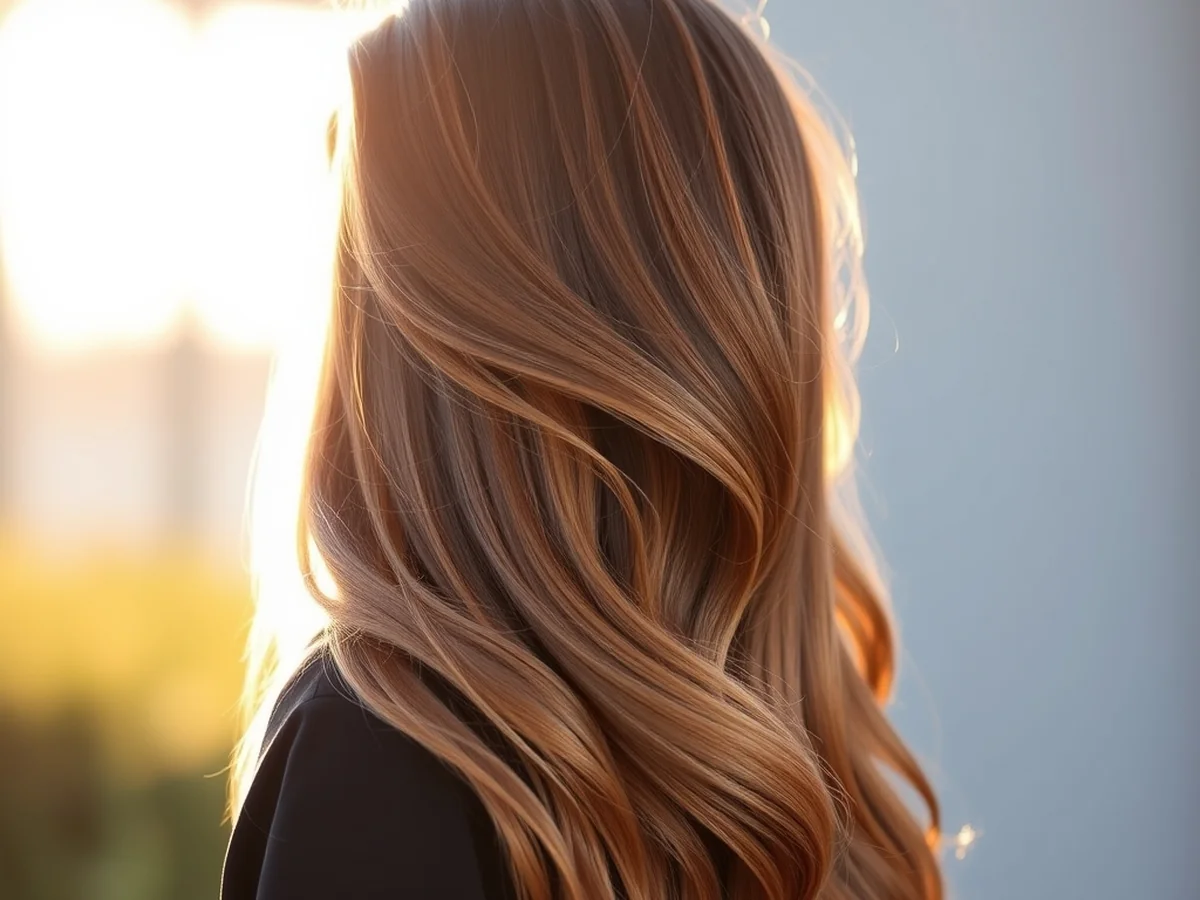 Warm Caramel Balayage - spring brown hair color