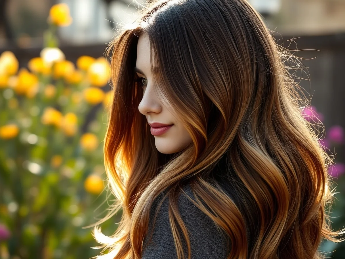 Golden Brown Balayage - spring brunettes hair color