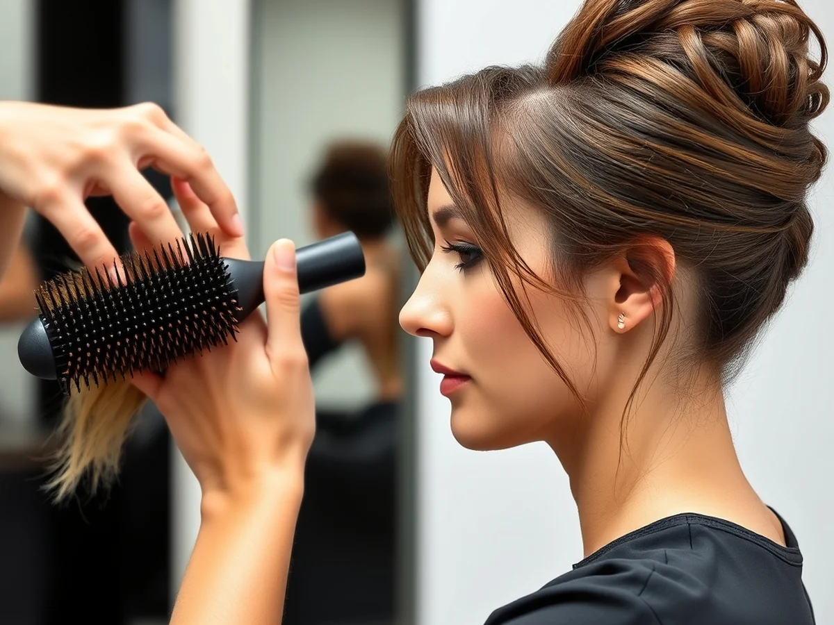Backcombing for Added Lift - updos for thin hair