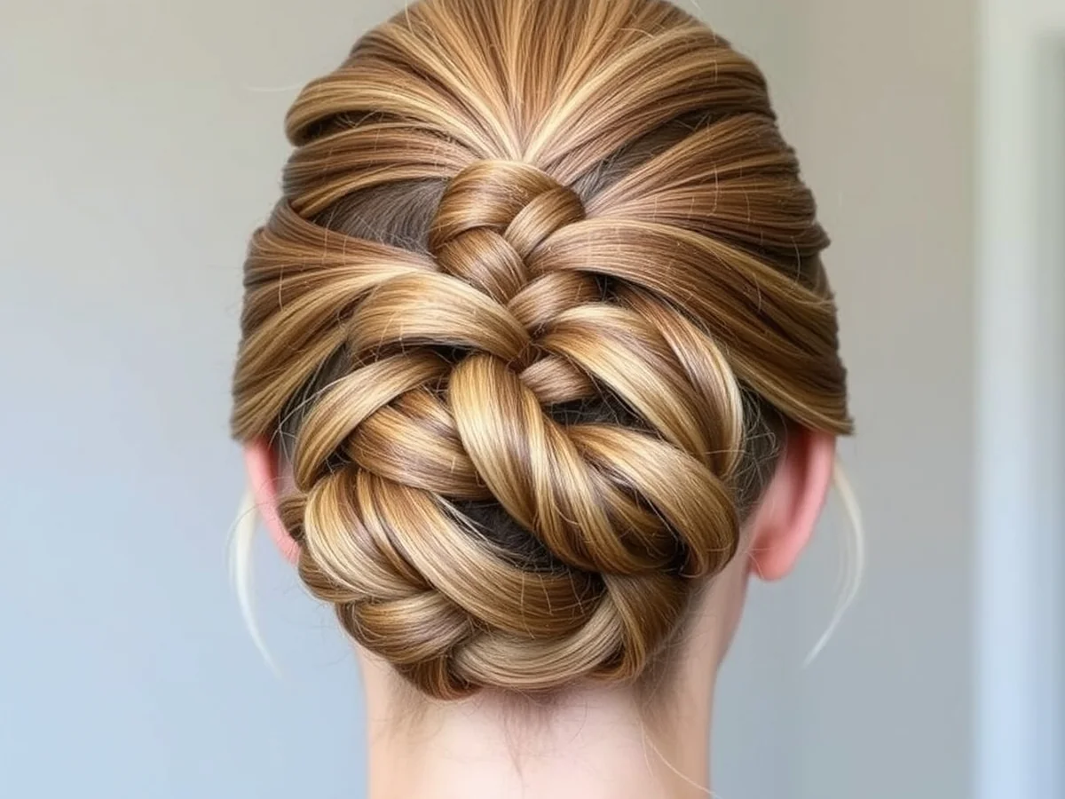 Hidden Braid Bun - updos for thin hair