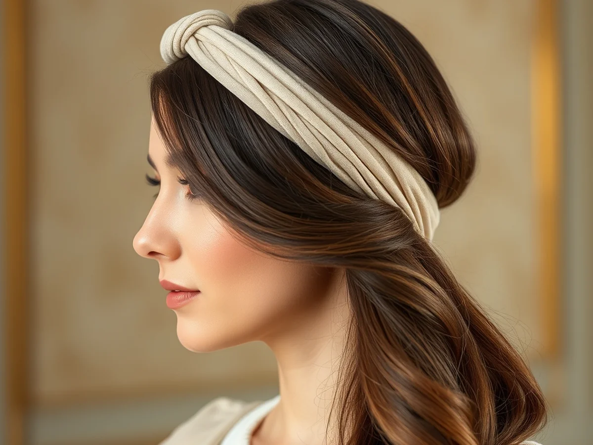 Wrapped Headband Look - updos for thin hair