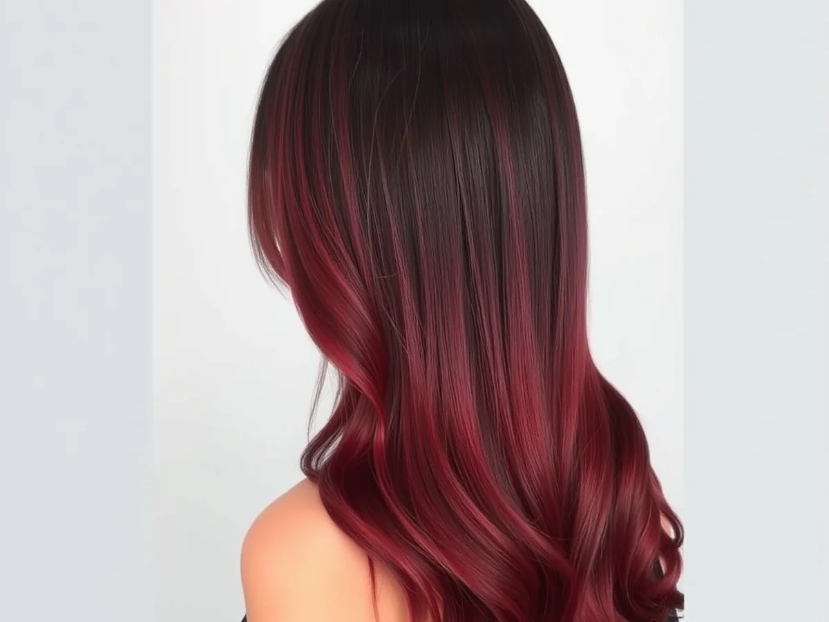 Cranberry Tinted Ends - wine red hair color