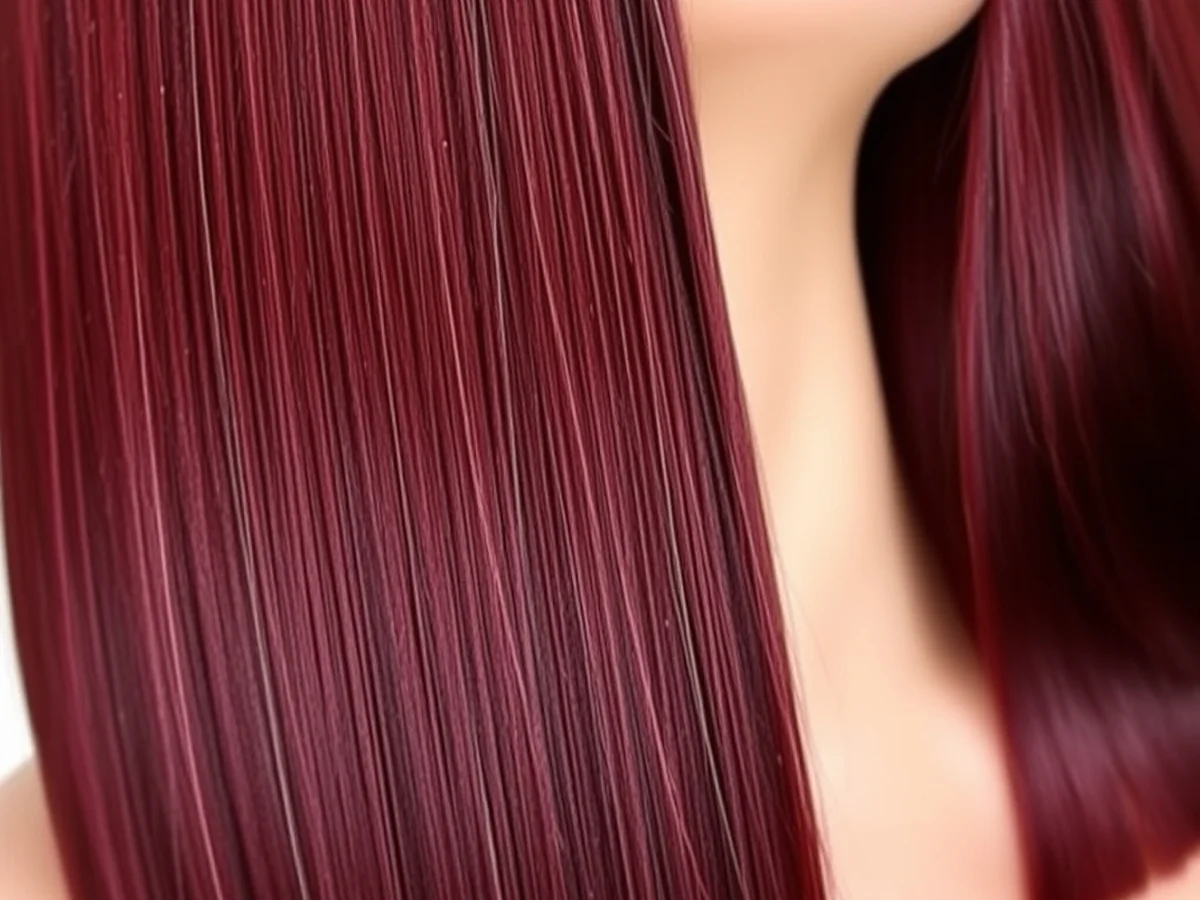 Straight Hair Shine - wine red hair color